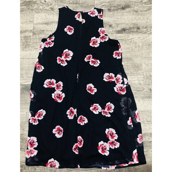 Tommy Hilfiger Dress Size 10 women’s blue with red flowers Sleeveless Lined D2 - Picture 2 of 5
